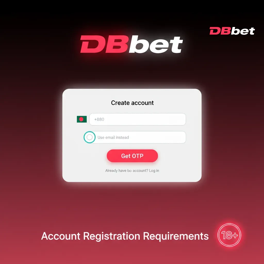 DBBet registration requirements: 18+ Bangladesh law, real ID data, one account, own payment, accept terms & privacy.
