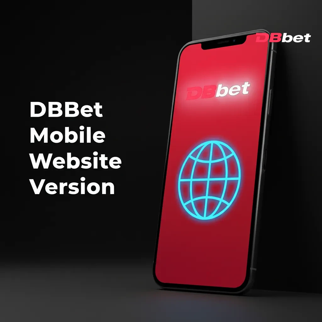 DBBet mobile site on a smartphone with sports/casino tabs and a bottom-docked bet slip; fast on 3G/4G, Android/iOS.